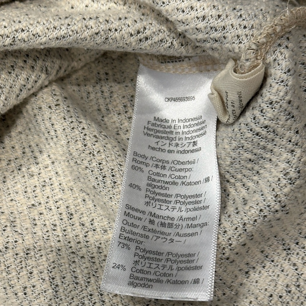 Madewell Quilted Sleeve Ivory Gray Hoodie Sweatshirt - Picture 8 of 14